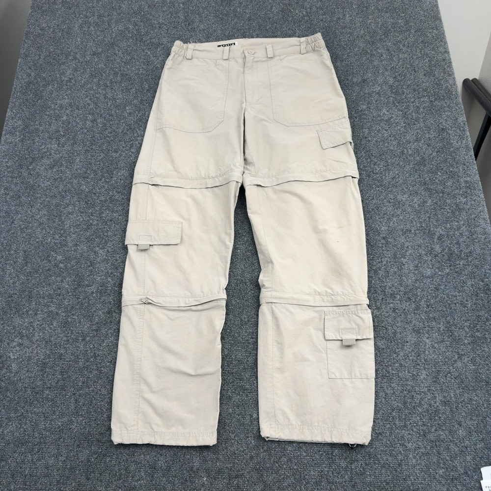 Angelo Litrico Convertible Cargo Pants Mens 33 Beige Cotton Nylon Gorpcore Style